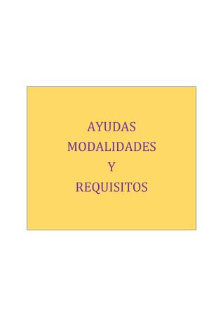 Imagen AYUDAS, MODALIDADES Y REQUISITOS