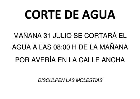 Imagen CORTE DE AGUA