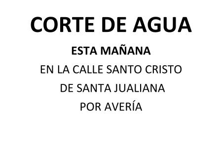 Imagen CORTE DE AGUA