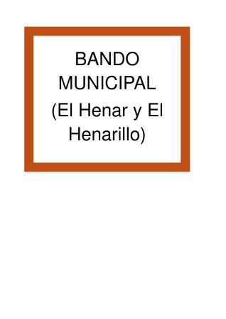 Imagen BANDO MUNICIPAL (El Henar y El Henarillo)