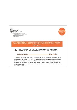 Imagen DECLARACIÓN DE ALERTA POR FENÓMENOS METEOROLÓGICOS